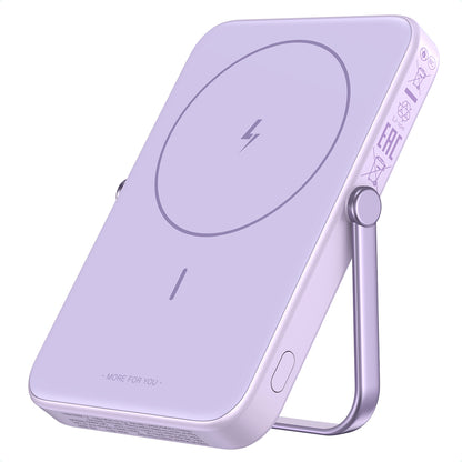 Externer Wireless-Akku UGREEN PB571 Uno, 5000mAh, 20W, PD + FQI, 1 x QI - 1 x USB-C, Lila