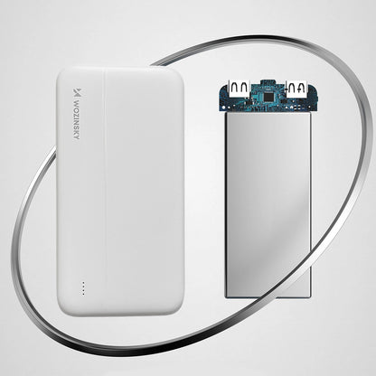 Externer Akku WZK WPBWE1, 10000mAh, 10W, 2 x USB-A, Weiß