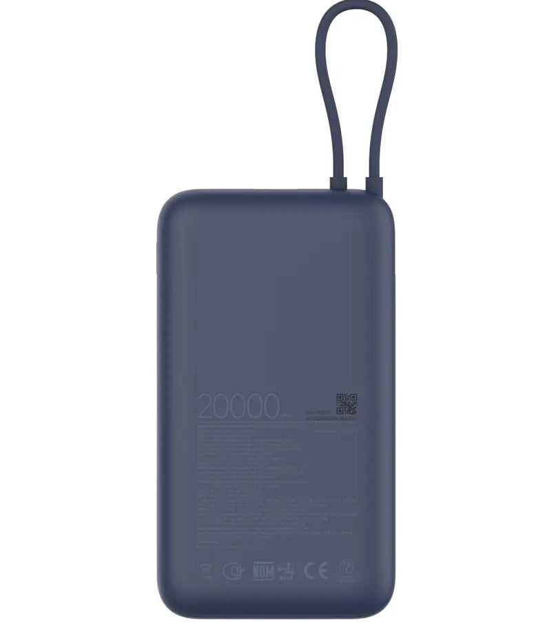 Externer Akku Xiaomi, 20000mAh, 33W, QC + PD, 1 x USB-A - 2 x USB-C, Blau BHR8975GL