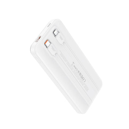 Externer Akku XO Design PR248, 10000mAh, 22.5W, QC + PD, 1 x Lightning - 1 x USB-A - 2 x USB-C, Weiß