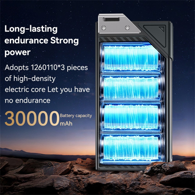 Externe Batterie Yesido YP62, 30000mAh, 22,5W, QC + PD, 2 x USB-A - 2 x USB-C, Schwarz