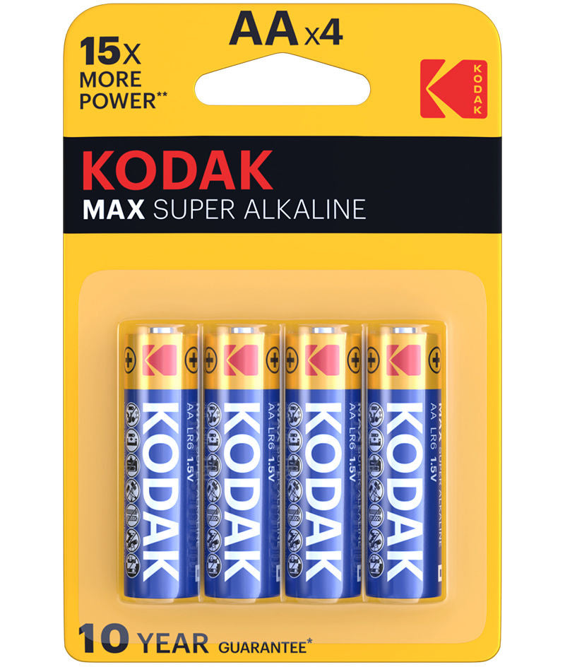 Kodak Max Alkaline Batterie, AA / LR6, 4er Set EKSTD30952867P4