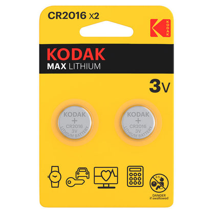 Kodak Max Lithium Batterie, CR2016, 2 Stück Set