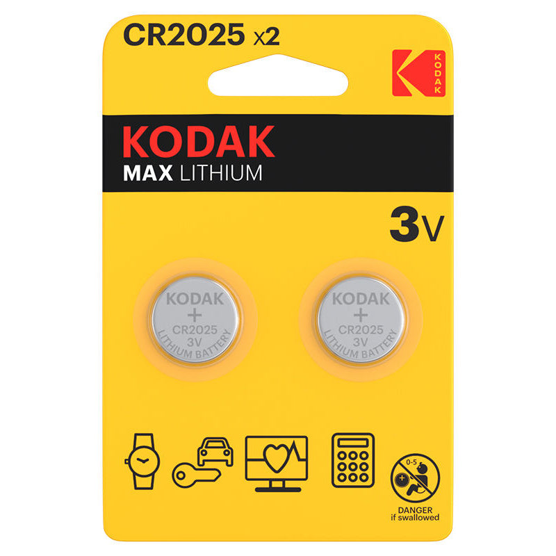 Kodak Max Lithium Batterie, CR2025, 2er Set