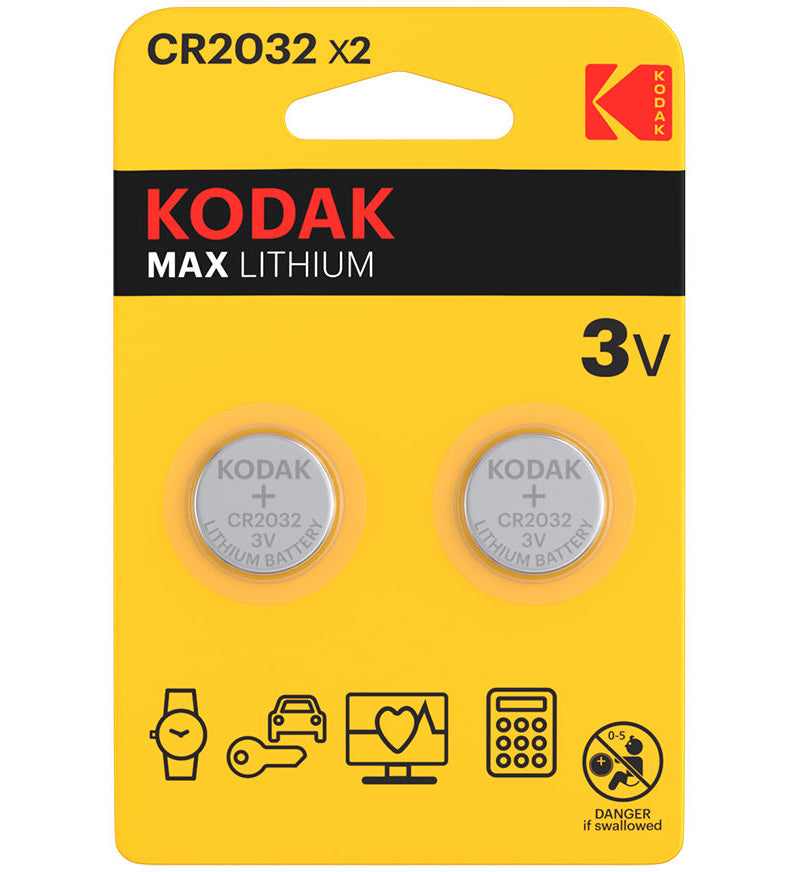 Kodak Max Lithium Batterie, CR2032, 2 Stück Set