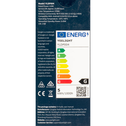 LED-Lampe Yeelight W1, Wi-Fi, GU10, 4.8W, 2700K, 350lm, Set 4 Stück YLDP004