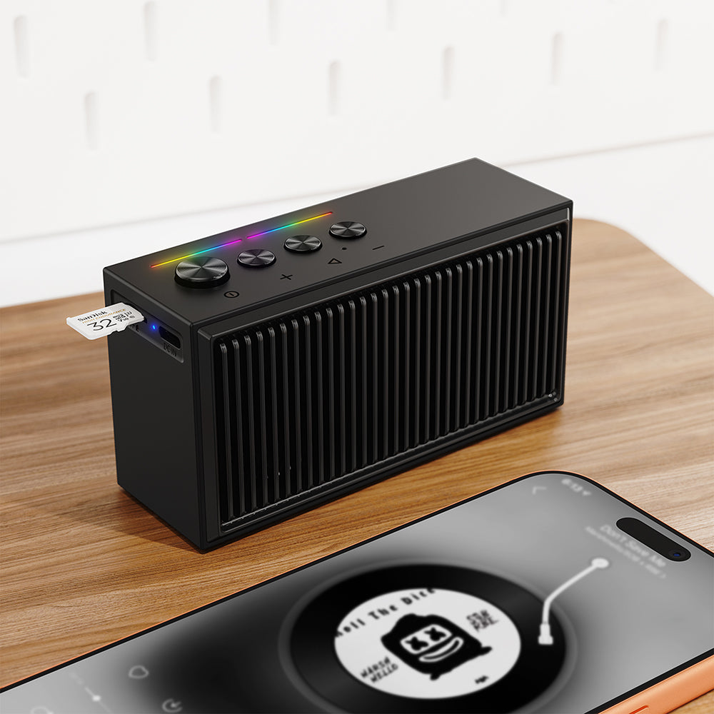 Bluetooth-Lautsprecher Acefast K9 Go, 7W, TWS, RGB, wasserdicht, Schwarz