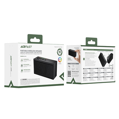 Bluetooth-Lautsprecher Acefast K9 Go, 7W, TWS, RGB, wasserdicht, Schwarz