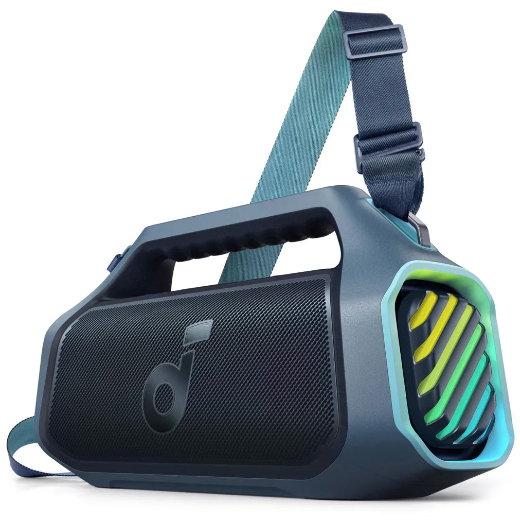 Tragbarer Bluetooth-Lautsprecher Anker Soundcore Boom 2 Plus, 140 W, RGB, wasserdicht, blau A3134031 