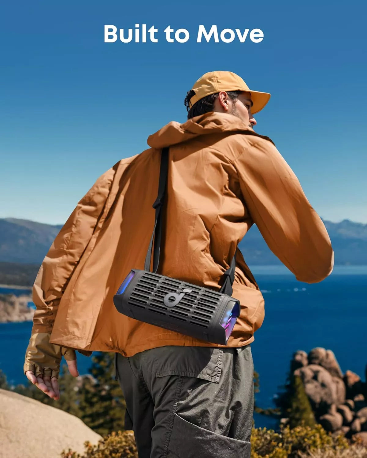 Anker SoundCore Boom 3i Portable Bluetooth Speaker, 50W, RGB, Waterproof, Black D5100010