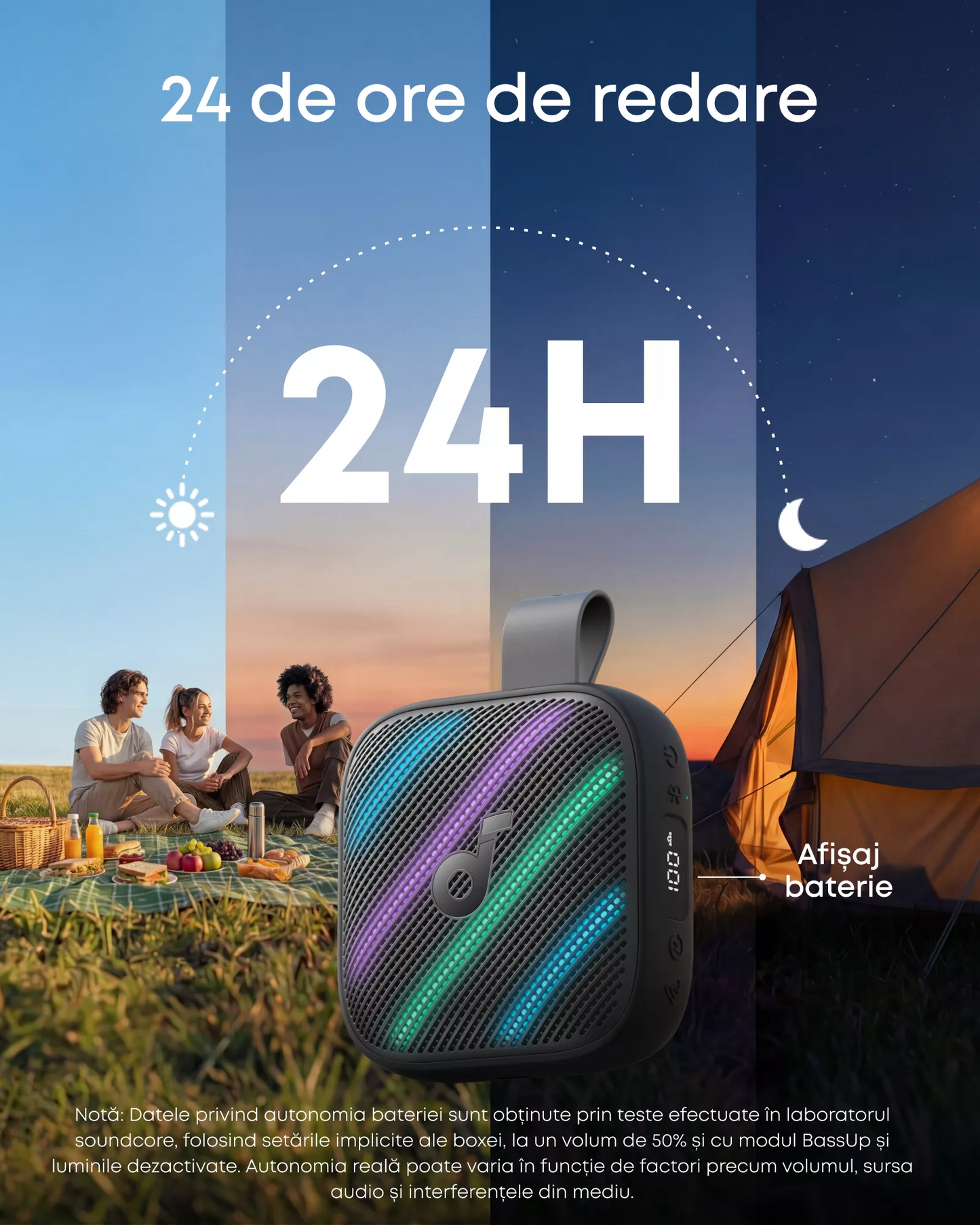Tragbarer Bluetooth-Lautsprecher Anker SoundCore Boom Go 3i, 15W, TWS, RGB, wasserdicht, schwarz D5103010