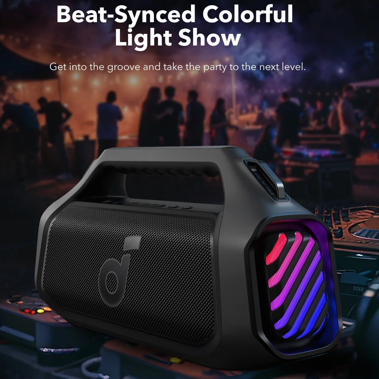 Tragbarer Bluetooth-Lautsprecher Anker SoundCore Boom 2 Plus, 140W, TWS, RGB, wasserdicht, Schwarz A3134011