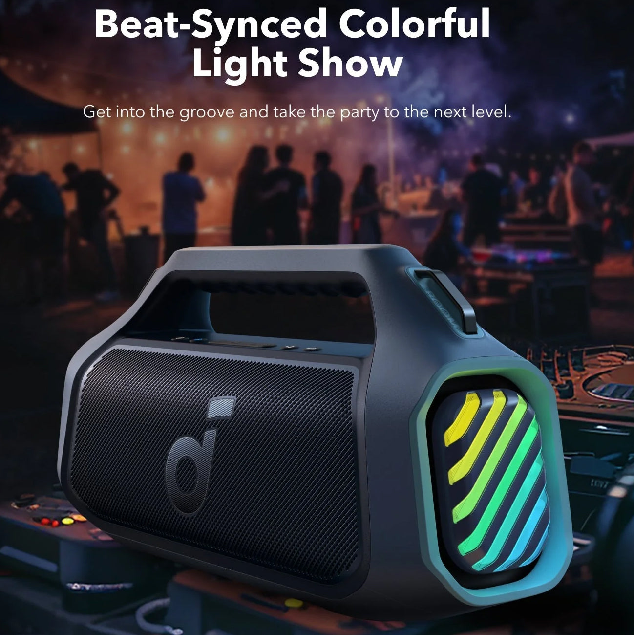 Tragbarer Bluetooth-Lautsprecher Anker Soundcore Boom 2 Plus, 140 W, RGB, wasserdicht, blau A3134031 