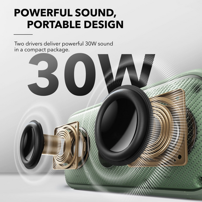 Anker SoundCore Motion 300 Portable Bluetooth Speaker, 30W, TWS, Waterproof, Green A3135061