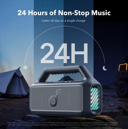 Tragbarer Bluetooth-Lautsprecher Anker SoundCore Boom 2 Neue Version, 80W, TWS, RGB, Wasserdicht, Blau A3138032