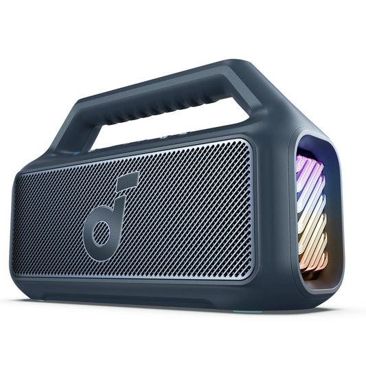 Tragbarer Bluetooth-Lautsprecher Anker SoundCore Boom 2, 80W, TWS, RGB, wasserdicht, Blau A3138031