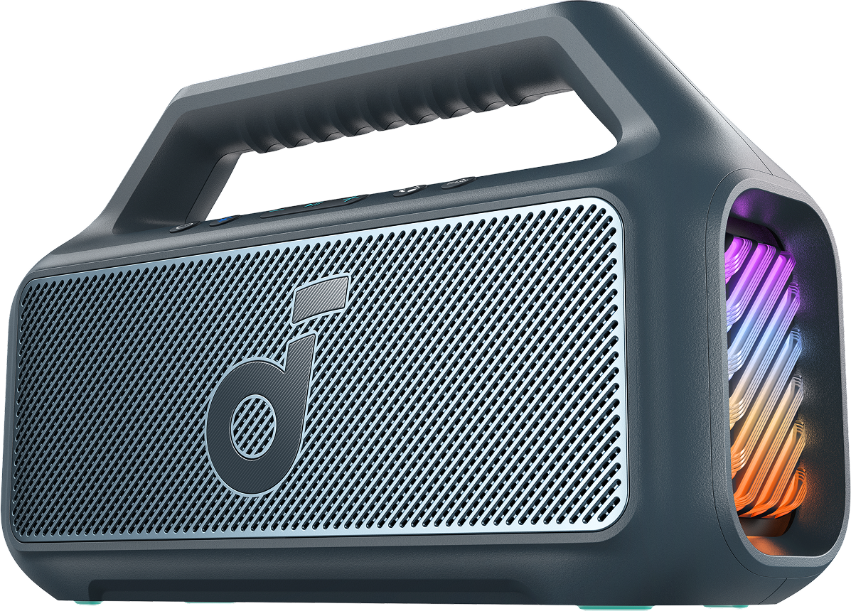 Tragbarer Bluetooth-Lautsprecher Anker SoundCore Boom 2 Neue Version, 80W, TWS, RGB, Wasserdicht, Blau A3138032