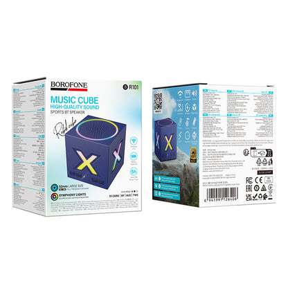 Tragbarer Bluetooth-Lautsprecher Borofone BR101 Rubik, 5W, TWS, RGB, Blau