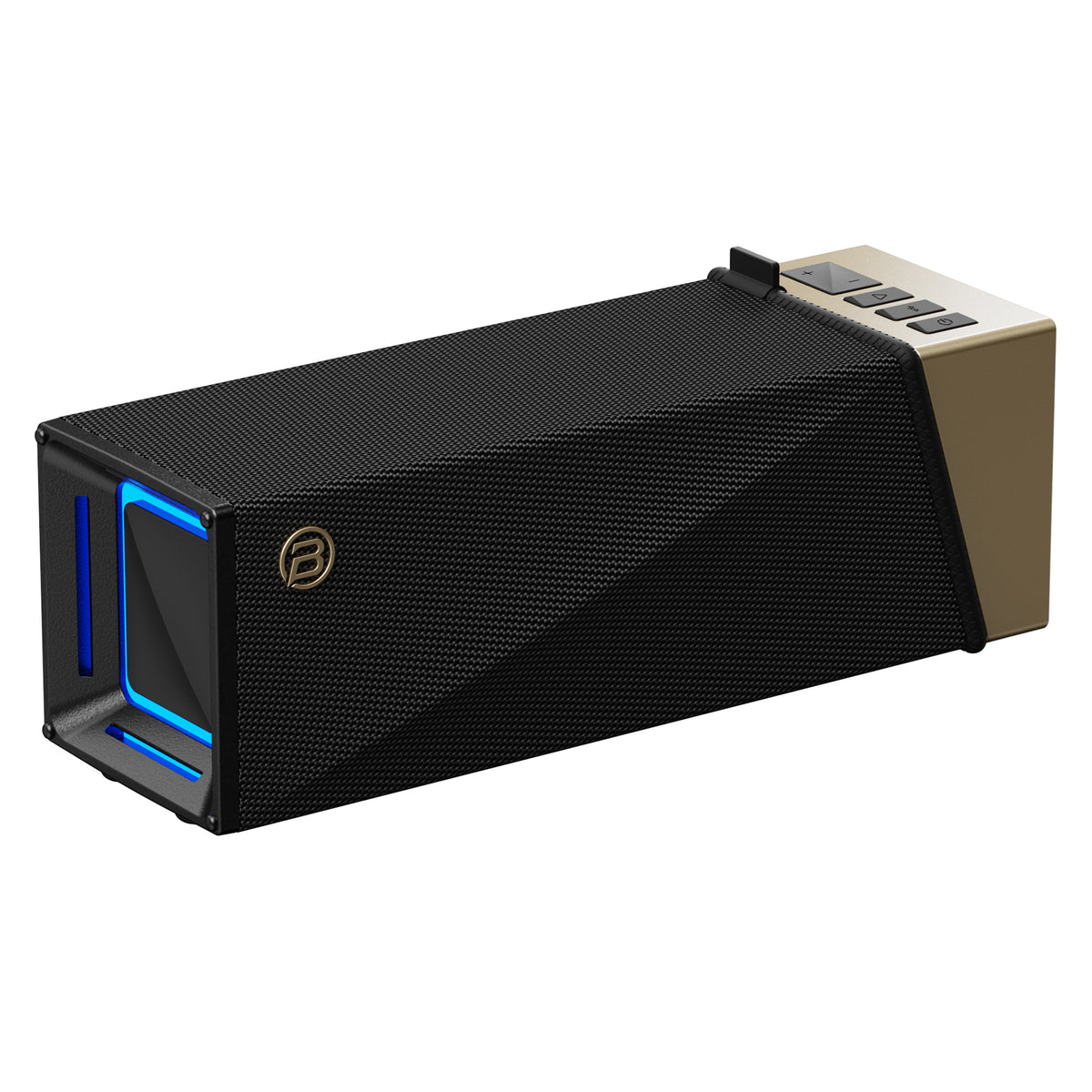 Tragbarer Bluetooth-Lautsprecher Bugani Brief TT, 60W, RGB, wasserdicht, Schwarz-Gold
