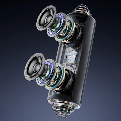 Tragbarer Bluetooth-Lautsprecher Dudao Y21, 2 x 5W, TWS, RGB, Schwarz