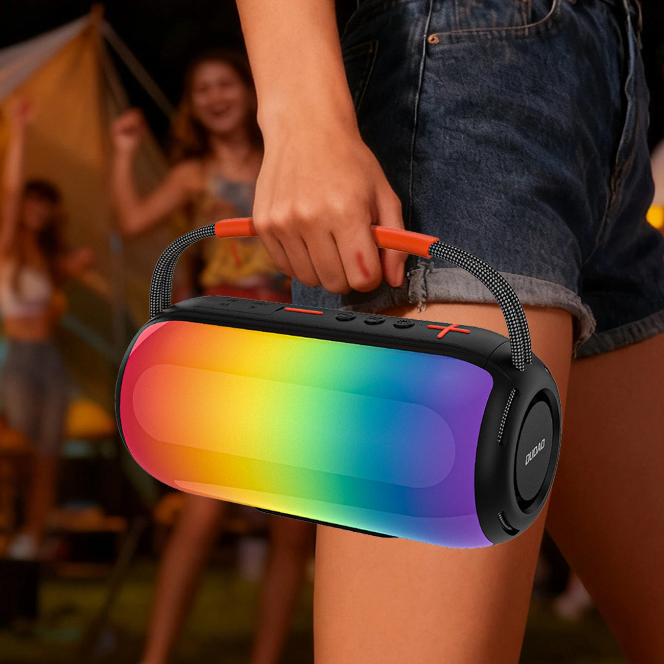 Tragbarer Bluetooth-Lautsprecher Dudao Y21, 2 x 5W, TWS, RGB, Schwarz