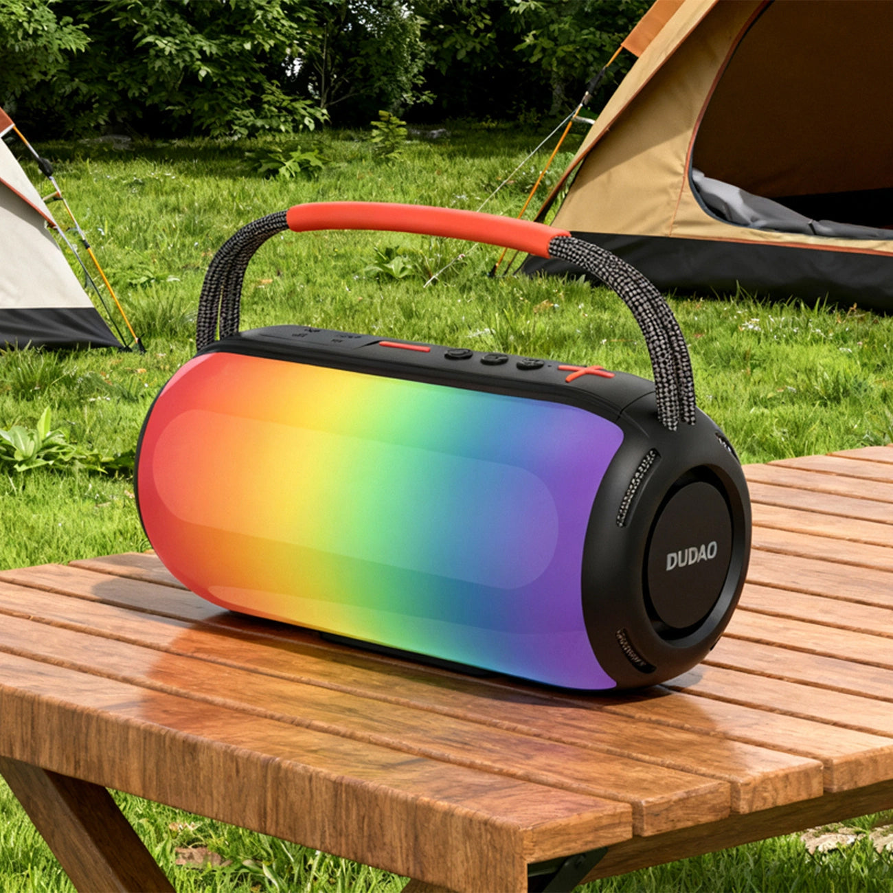 Tragbarer Bluetooth-Lautsprecher Dudao Y21, 2 x 5W, TWS, RGB, Schwarz