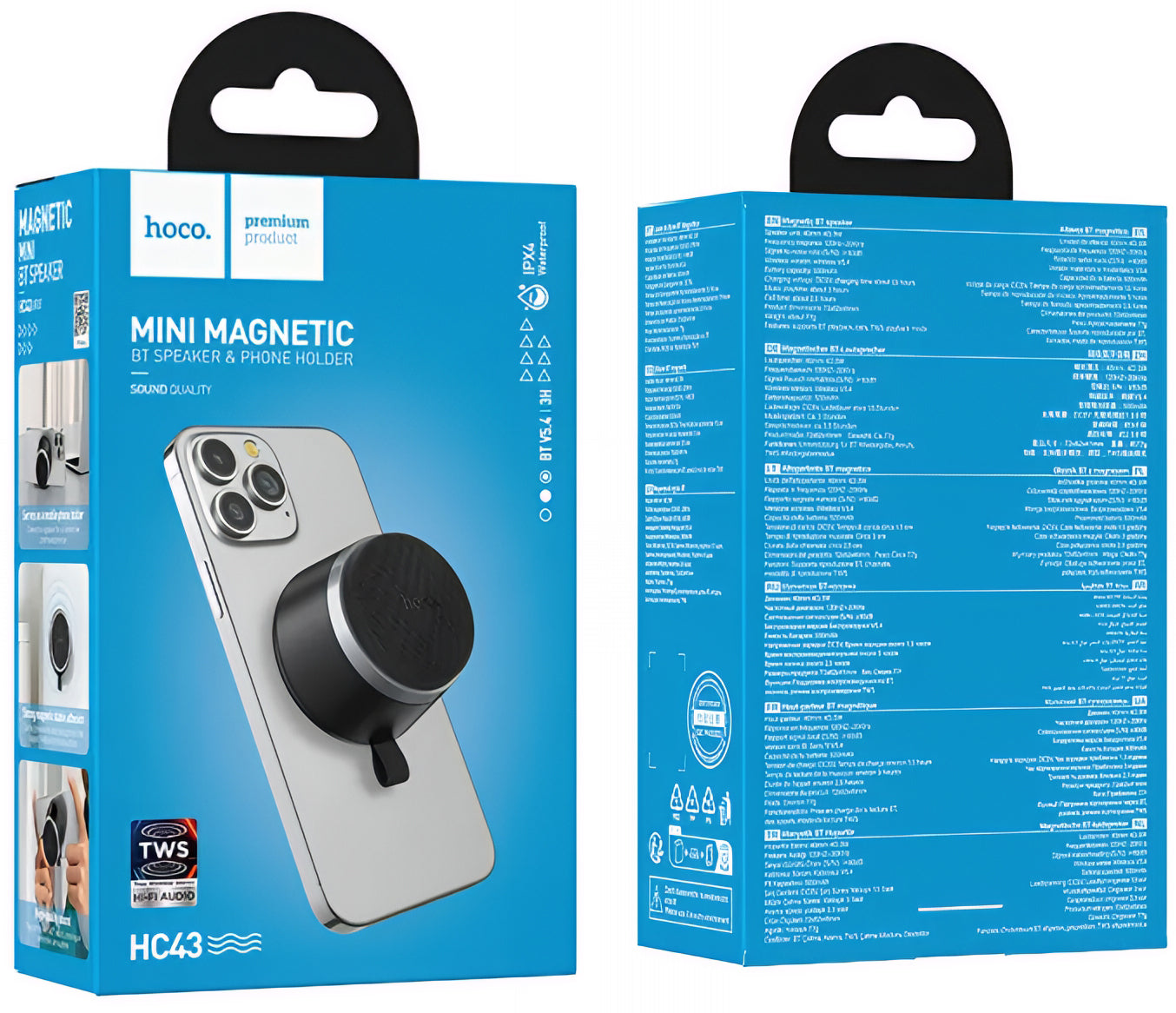 Tragbarer Bluetooth-Lautsprecher HOCO HC43 Mini Magnetic, 8W, TWS, Schwarz