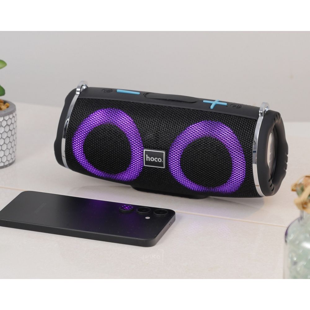 Tragbarer Bluetooth-Lautsprecher HOCO HC12, 10W, RGB, wasserdicht, Schwarz