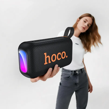 Tragbarer Bluetooth-Lautsprecher HOCO HC32, 2 x 10W, TWS, RGB, Schwarz