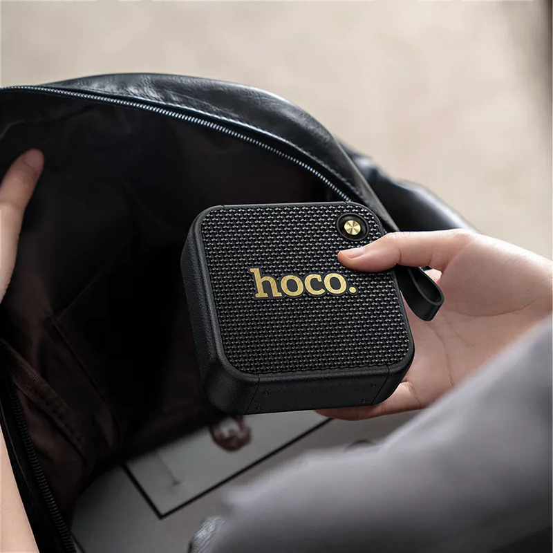 Tragbarer Bluetooth-Lautsprecher HOCO HT1, 8W, TWS, Schwarz