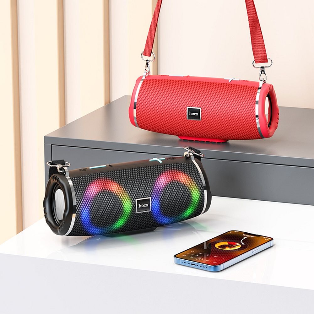 Tragbarer Bluetooth-Lautsprecher HOCO HC12, 10W, RGB, wasserdicht, Schwarz