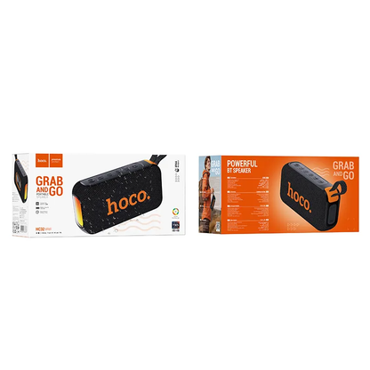 Tragbarer Bluetooth-Lautsprecher HOCO HC32, 2 x 10W, TWS, RGB, Schwarz
