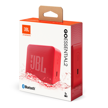 JBL Go Essential 2 Portable Bluetooth Speaker, 3.1W, Pro Sound, Waterproof, Red JBLGOES2REDCN