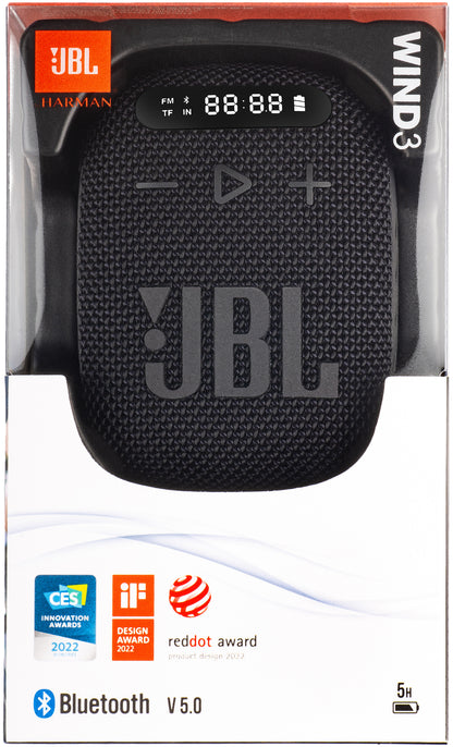 Tragbarer Bluetooth-Lautsprecher JBL Wind 3, 5W, wasserdicht, Schwarz JBLWIND3