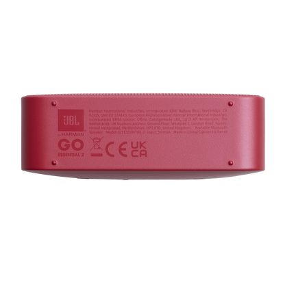 JBL Go Essential 2 Portable Bluetooth Speaker, 3.1W, Pro Sound, Waterproof, Red JBLGOES2REDCN