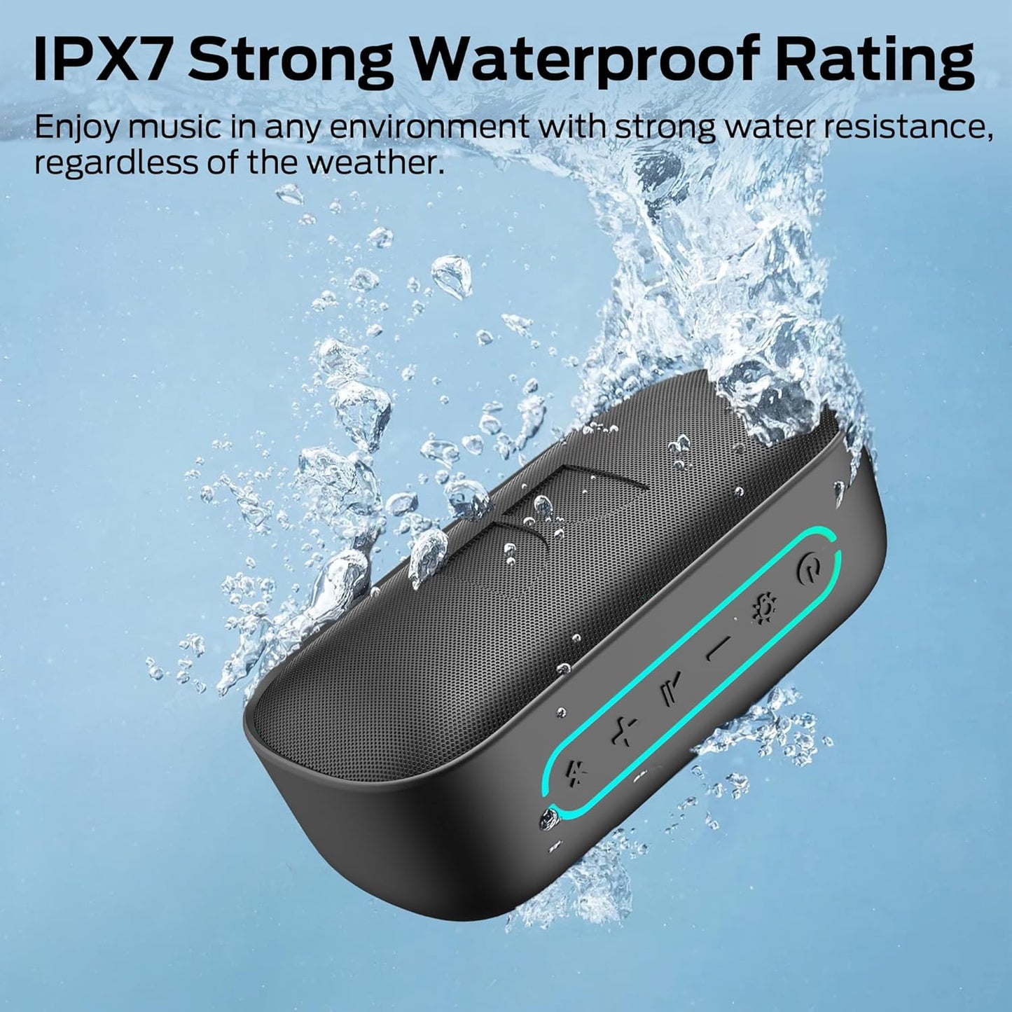 Tragbarer Bluetooth-Lautsprecher Monster S150, 14W, TWS, RGB, wasserdicht, schwarz