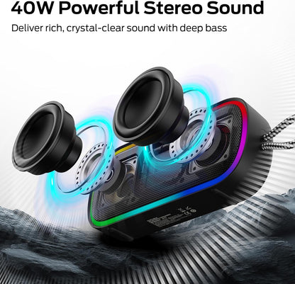 Tragbarer Bluetooth-Lautsprecher Monster S150 Plus, 40W, TWS, RGB, wasserdicht, schwarz