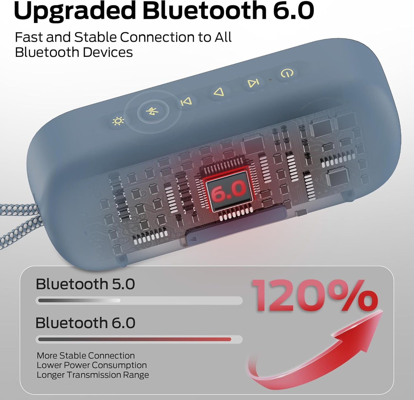 Tragbarer Bluetooth-Lautsprecher Monster S150 Plus, 40W, TWS, RGB, wasserdicht, Blau