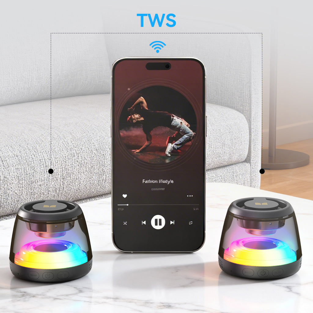 Tragbarer Bluetooth-Lautsprecher Monster Mag Flux, 5W, TWS, RGB, Schwarz