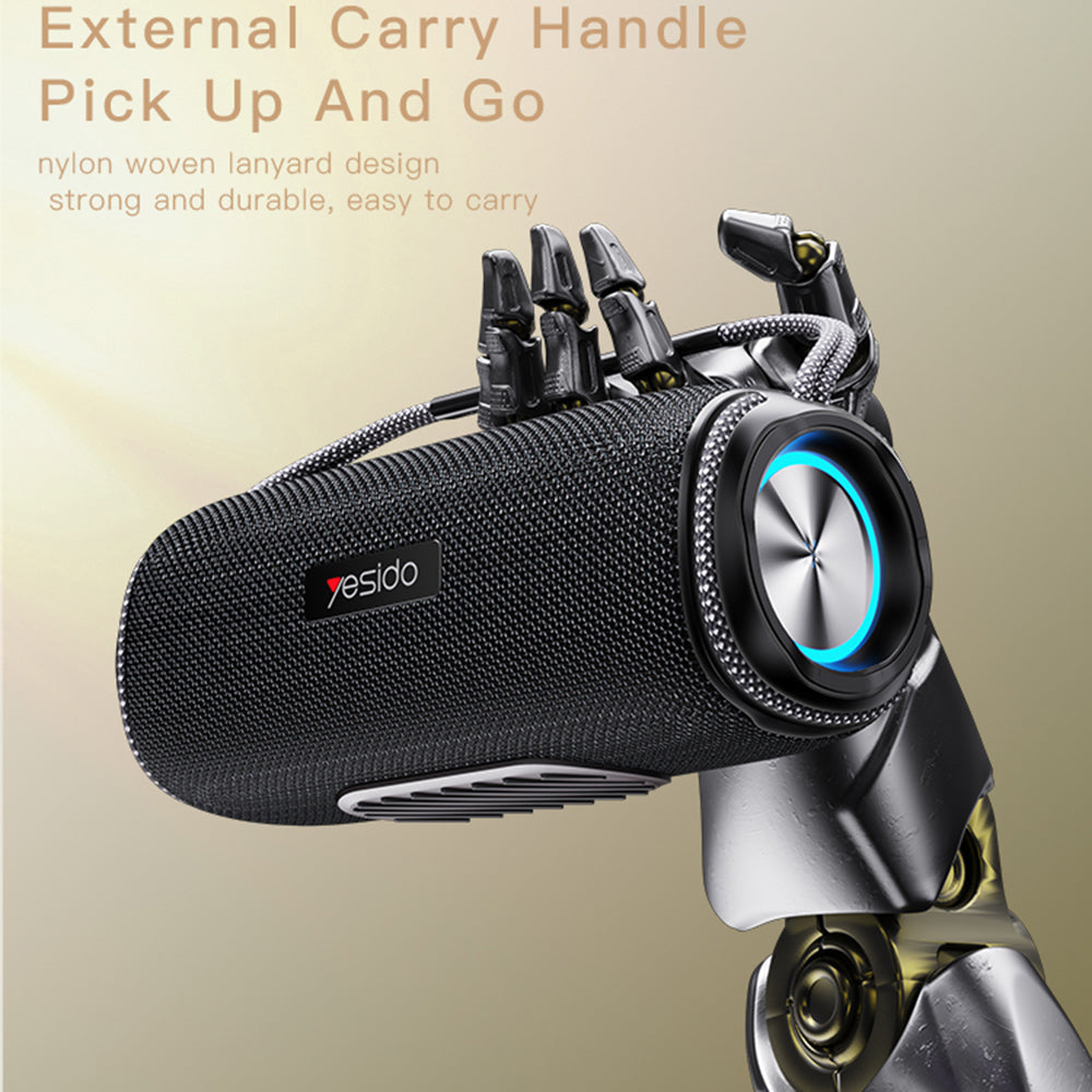 Tragbarer Bluetooth-Lautsprecher Yesido YSW11, 40W, RGB, wasserdicht, Schwarz