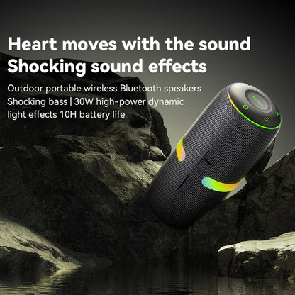Tragbarer Bluetooth-Lautsprecher Yesido YSW22, 30W, RGB, wasserdicht, Schwarz