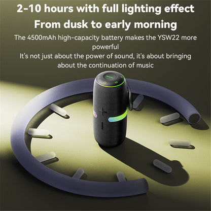 Tragbarer Bluetooth-Lautsprecher Yesido YSW22, 30W, RGB, wasserdicht, Schwarz