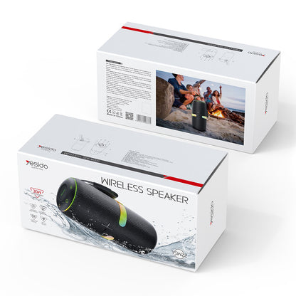 Tragbarer Bluetooth-Lautsprecher Yesido YSW22, 30W, RGB, wasserdicht, Schwarz