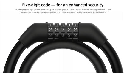 Xiaomi Diebstahlschutzkabel für Elektrischen Roller, Schwarz BHR6751GL