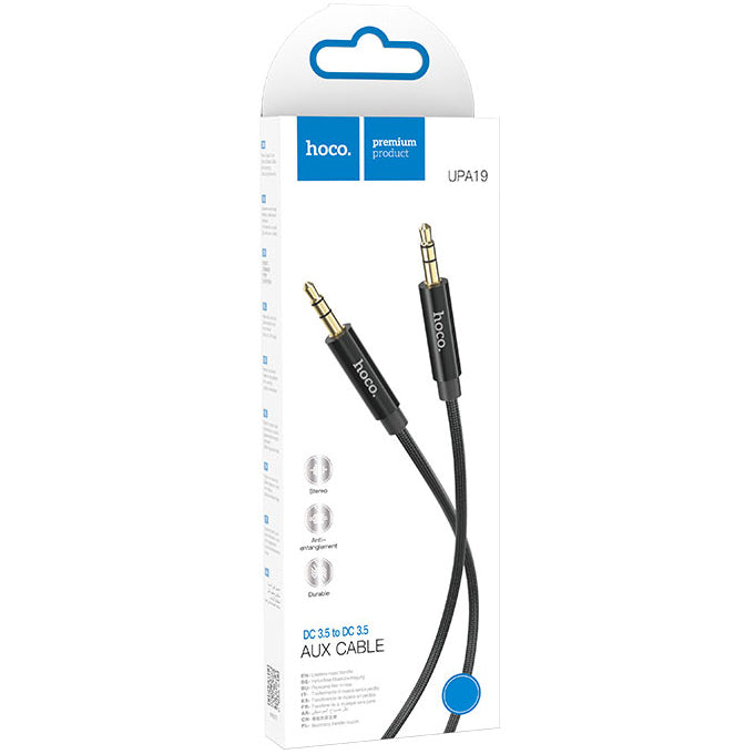 Audio-Kabel 3.5mm - 3.5mm HOCO UPA19, 1m, Schwarz