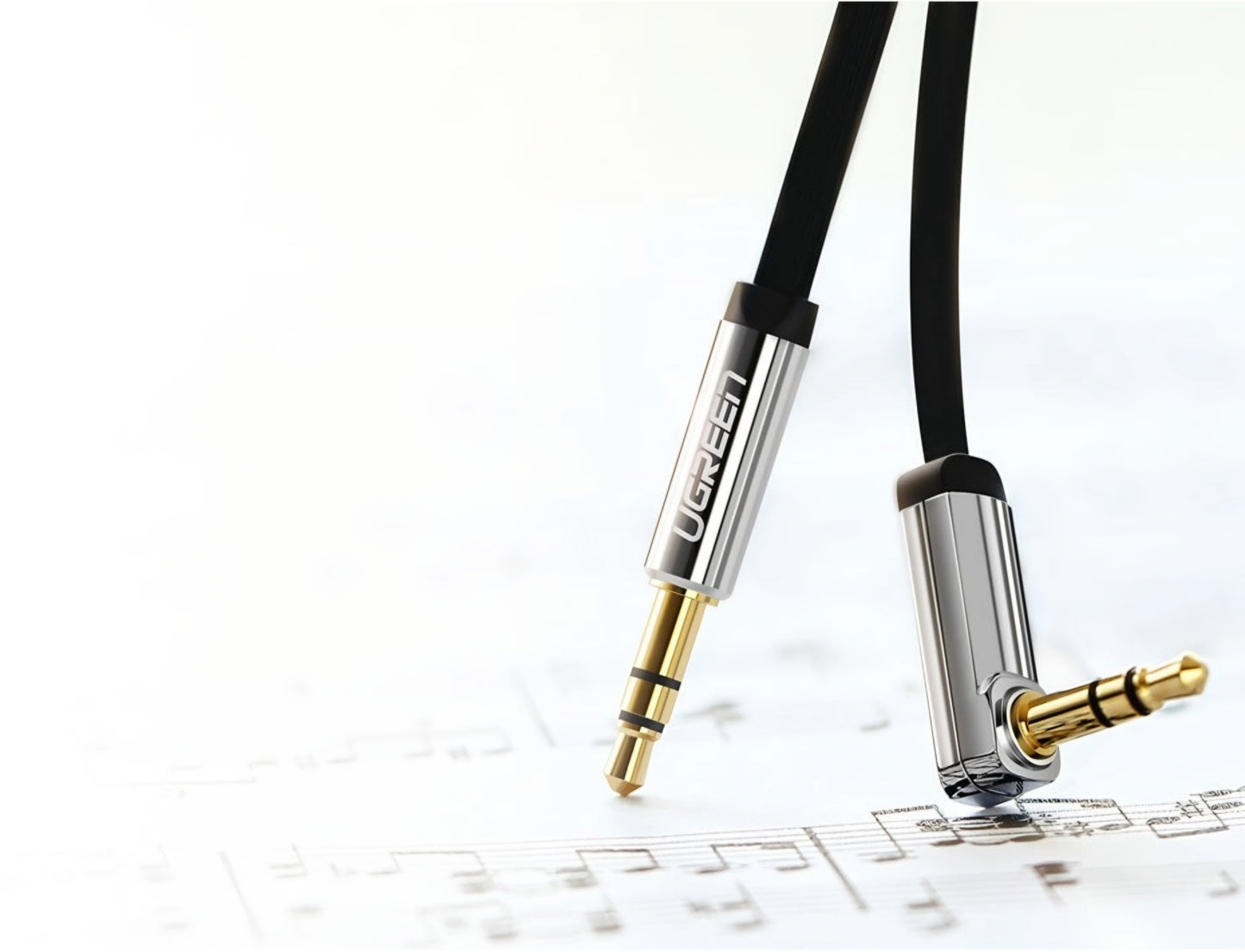 Audio-Kabel 3.5mm - 3.5mm UGREEN AV119 Angled, 2m, Schwarz