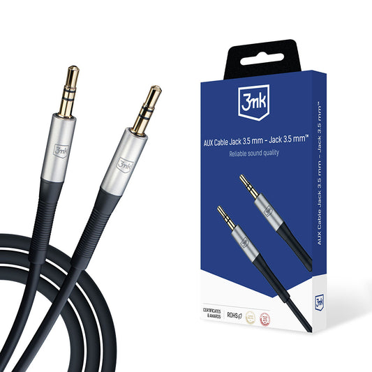 Audio-Kabel 3,5 mm - 3,5 mm 3MK, 1 m, Schwarz