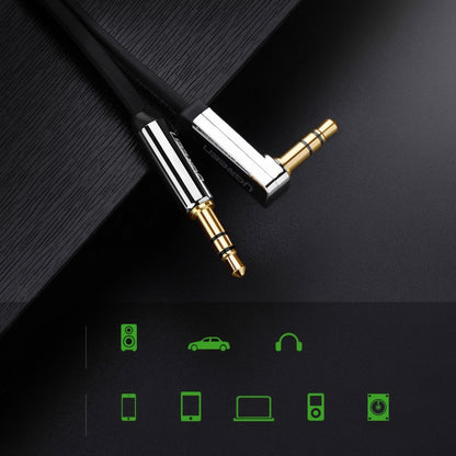 Audio-Kabel 3.5mm - 3.5mm UGREEN AV119 Angled, 2m, Schwarz
