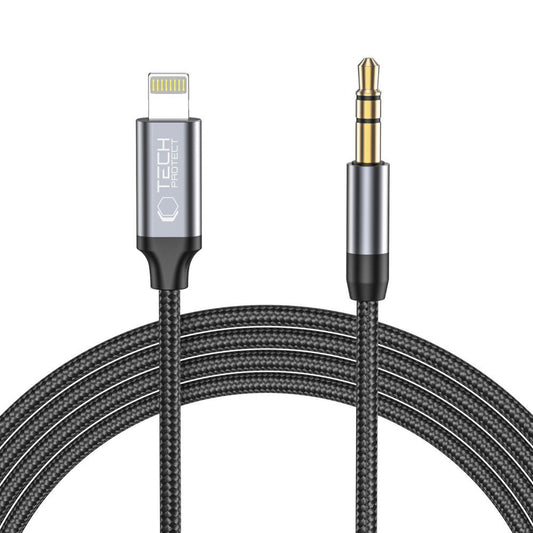Audio-Kabel Lightning - 3,5mm Tech-Protect Ultraboost, 1m, Schwarz