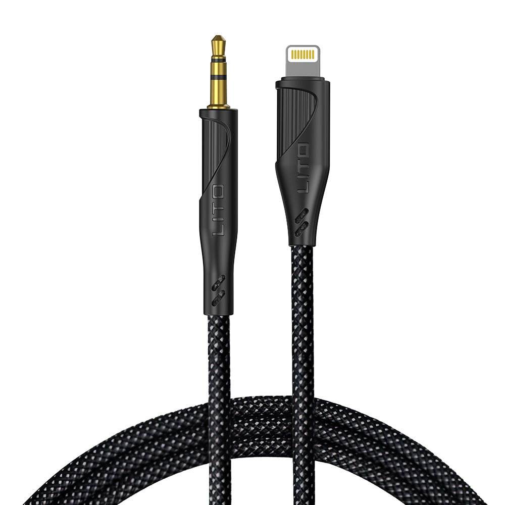 Audio-Kabel Lightning - 3,5mm Lito LA02, 1m, Schwarz